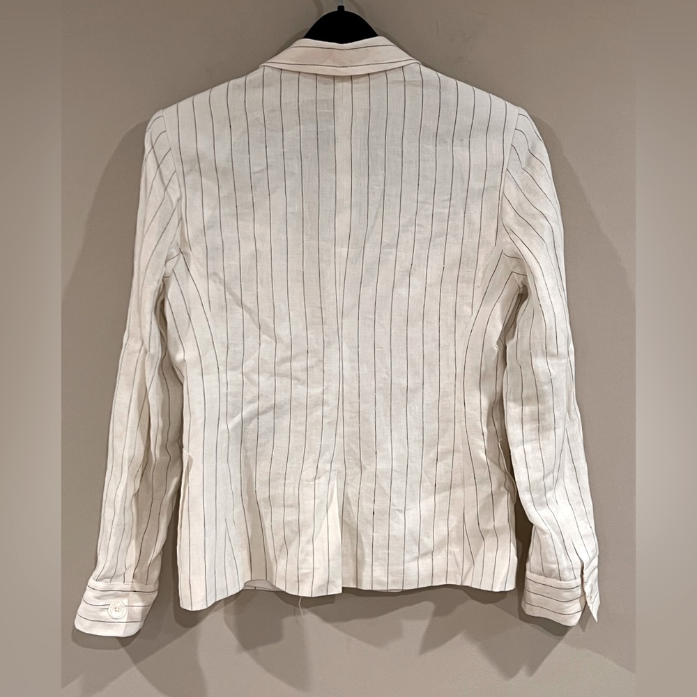NWT ATM Pinstripe linen blazer sz 4 - Picture 2 of 4